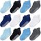 CozyWay Non-Slip Ankle Style Socks with Grippers, 12 Pack for Baby Boys and Girls, Assorted Colors, 1-3 Years